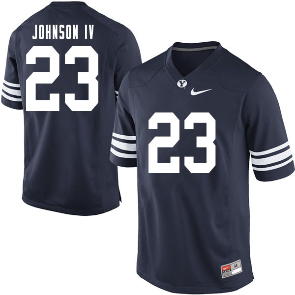 Men #23 Batchlor Johnson IV BYU Cougars College Football Jerseys Sale-Navy - Click Image to Close